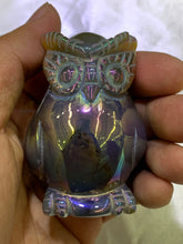 Load image into Gallery viewer, Rainbow Chalcedony Druzy Owl
