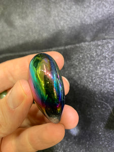 Rainbow Aura Crystal Puff Heart (Coated Crystal)