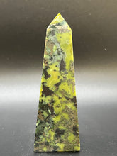 Load image into Gallery viewer, Serpentine with Pyrite Obelisk
