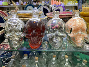 Clear Glass Skull Bottle
